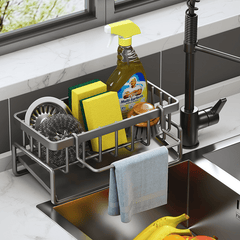 Stainless Steel Kitchen Faucet Sponge Holder and Drain Rack