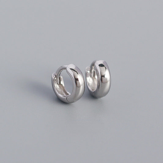 925 Silver Round Hoop Earrings For Daily Decoration