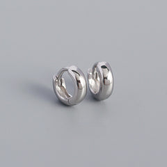 925 Silver Round Hoop Earrings For Daily Decoration