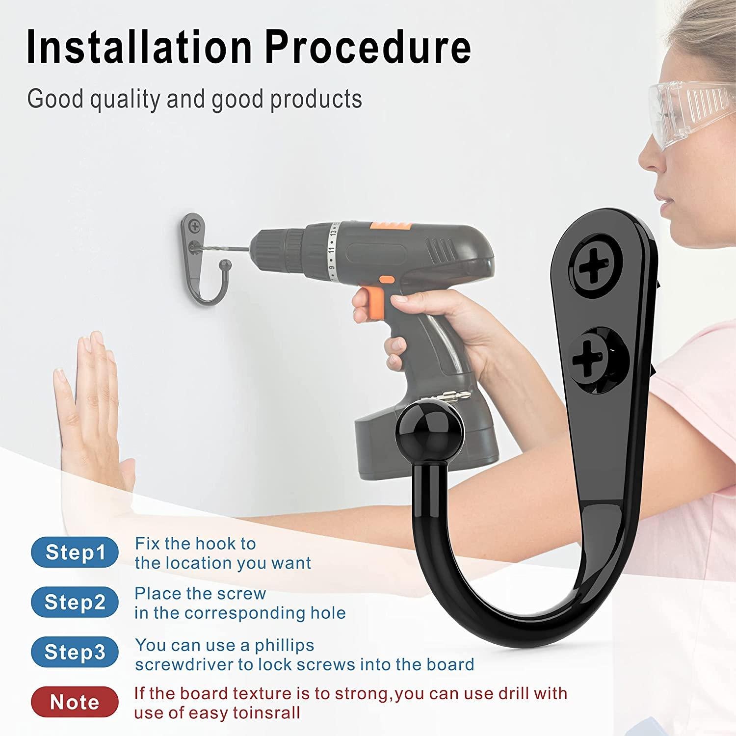 10pcs Retro Wall Hooks Hangers Door Mounted Coat Hooks Heavy Load Rack