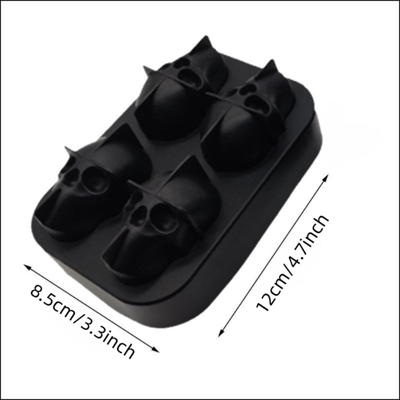 2pcs Skull Ice Cube Tray Silicone Halloween Whiskey Ice Tray