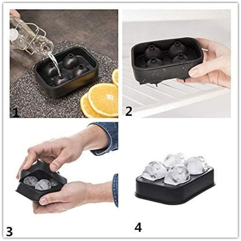 2pcs Skull Ice Cube Tray Silicone Halloween Whiskey Ice Tray