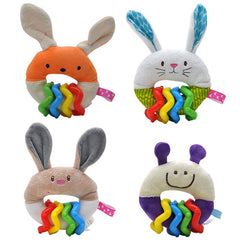 Newborn Baby Plush Teether Hand Rattles Soothing Dolls