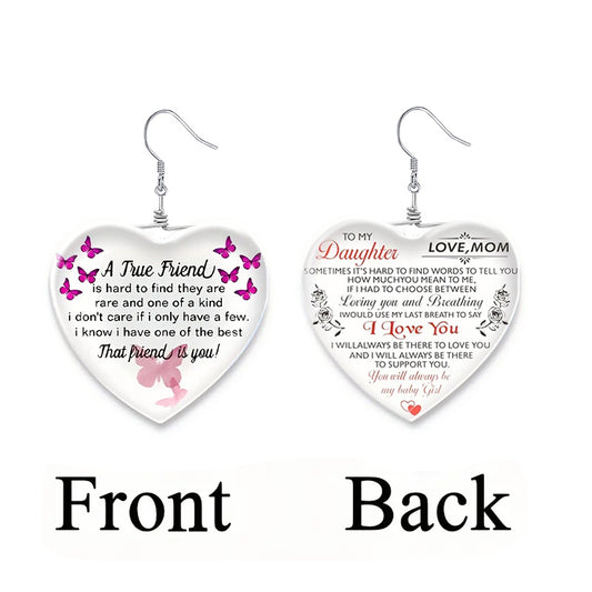 Heart Shaped Crystal Pendant Necklace Earring Set