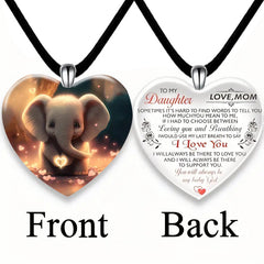Elephant Heart Crystal Necklace Earring Set for Girls