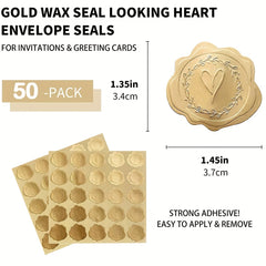 Pack Of 25 Embossed Heart Wax Seals - Envelope Seals for Invitations