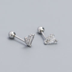 S925 Silver Zircon V Shaped Ear Bone Stud Jewelry For Girls
