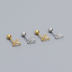S925 Silver Zircon V Shaped Ear Bone Stud Jewelry For Girls