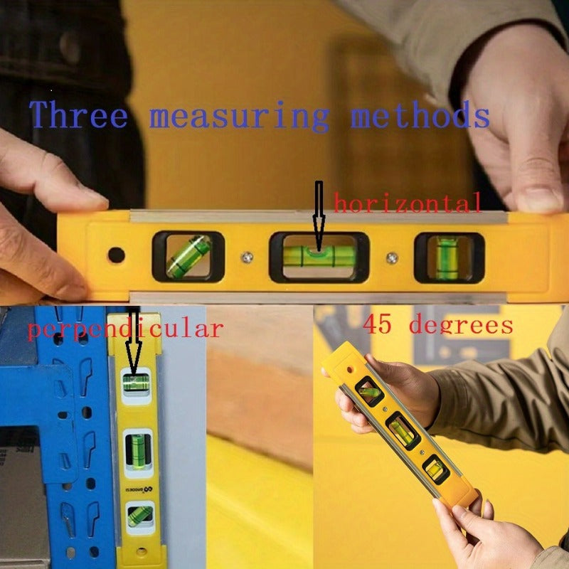 3-in-1 Aluminum Beam Level, Magnetic Bubble, Durable Tool