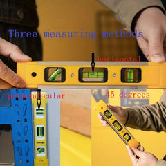 3-in-1 Aluminum Beam Level, Magnetic Bubble, Durable Tool