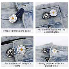 Metal Button Extender No Sewing Required Repair Jeans Shirts Jackets Pants