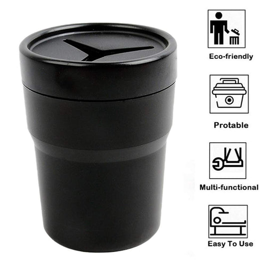 2pcs Car Trash Can With Lid Mini Auto Garbage Can Leakproof Vehicle Trash Bin