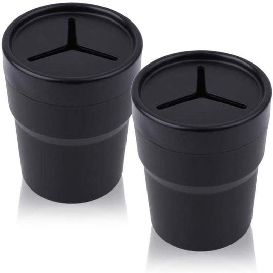 2pcs Car Trash Can With Lid Mini Auto Garbage Can Leakproof Vehicle Trash Bin