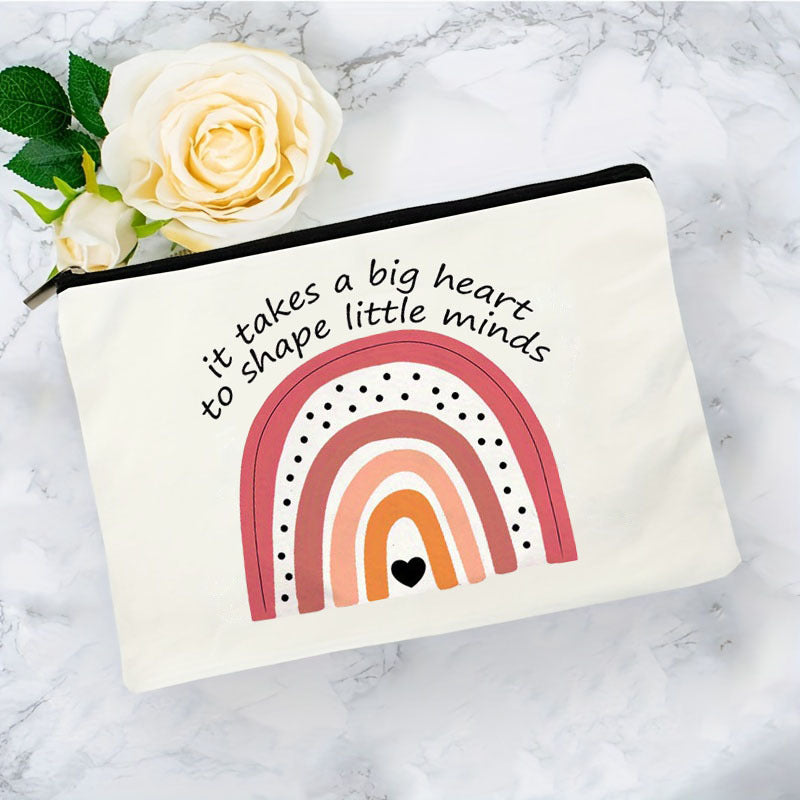 Rainbow Cosmetic Bag Canvas Makeup Pouch Toiletry Organizer