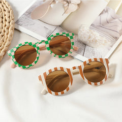 Boy's Plaid Sunglasses Kids Casual Decorative Sunglasses