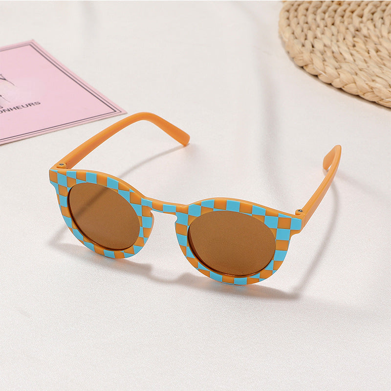 Boy's Plaid Sunglasses Kids Casual Decorative Sunglasses
