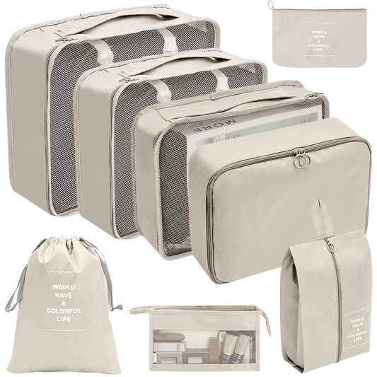 8/11pcs Travel Packing Cubes Mesh Clothes Storage Hanging Toiletry Bag