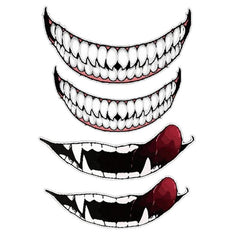 Motorcycle Helmet Decoration Sticker Teeth DIY Decals