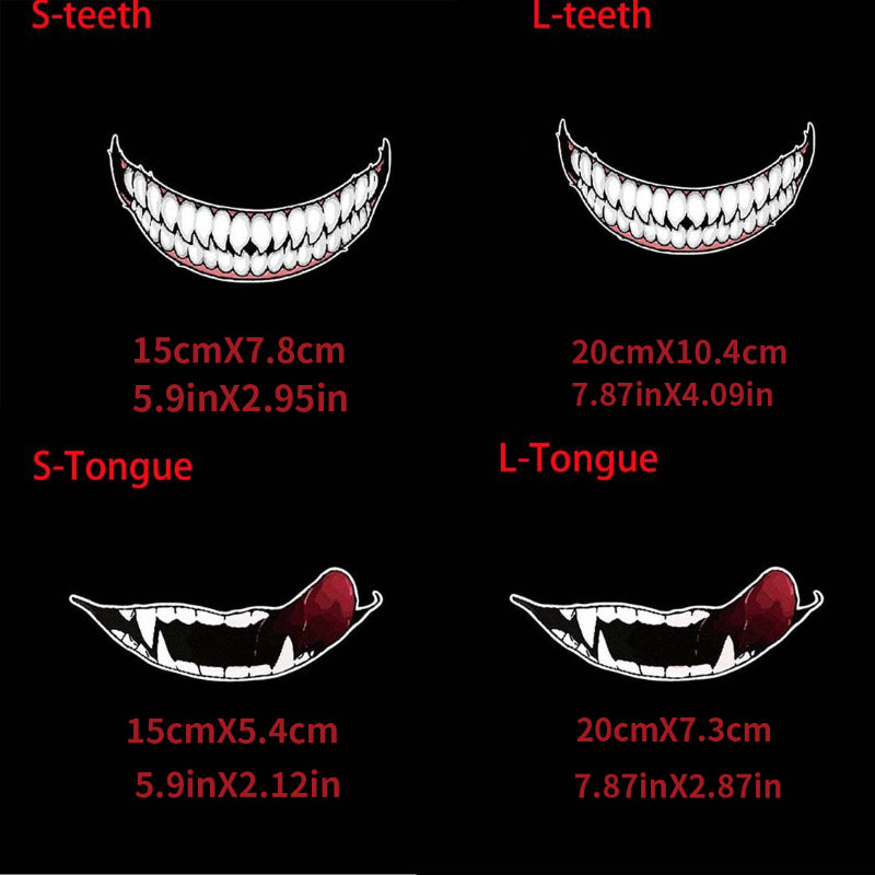 Motorcycle Helmet Decoration Sticker Teeth DIY Decals