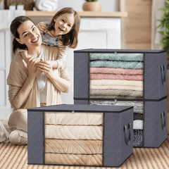 Large Capacity Storage Box Fabric Foldable Storage Box Sturdy Zipper Reinforced
