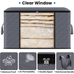 Large Capacity Storage Box Fabric Foldable Storage Box Sturdy Zipper Reinforced