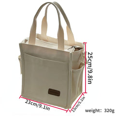 Minimalist Canvas Shoulder Bag Preppy Books Storage Bag