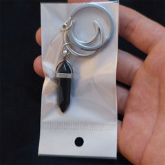 Sun Moon Keychain Natural Stone Hexagonal Crystal Backpack Pendant