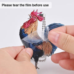 Rooster Keychain Car And Bag Pendant