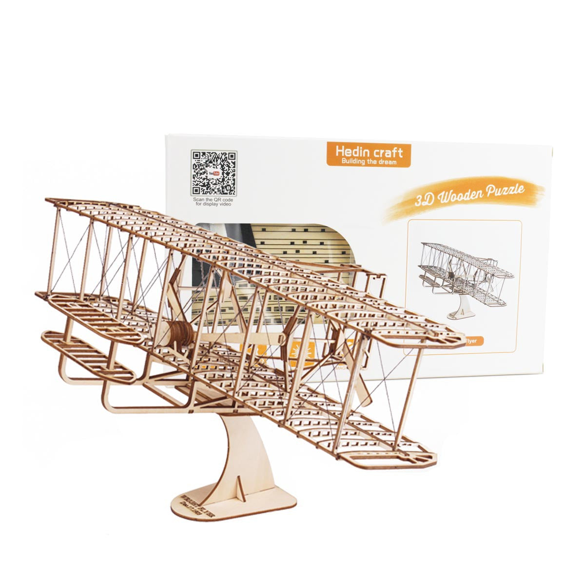 Wright Brothers Wooden Airplane Model 3D Puzzle Gift Educational Crafts
