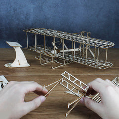 Wright Brothers Wooden Airplane Model 3D Puzzle Gift Educational Crafts