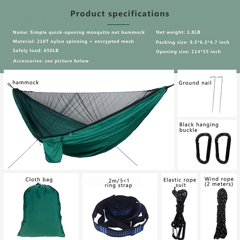 Camping Hammock Bug Net Rainfly Tarp 118x118in