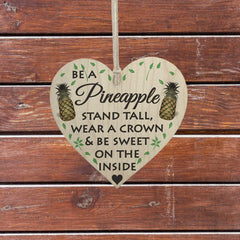 Wooden Hanging Heart Card Fun Friendship Gift
