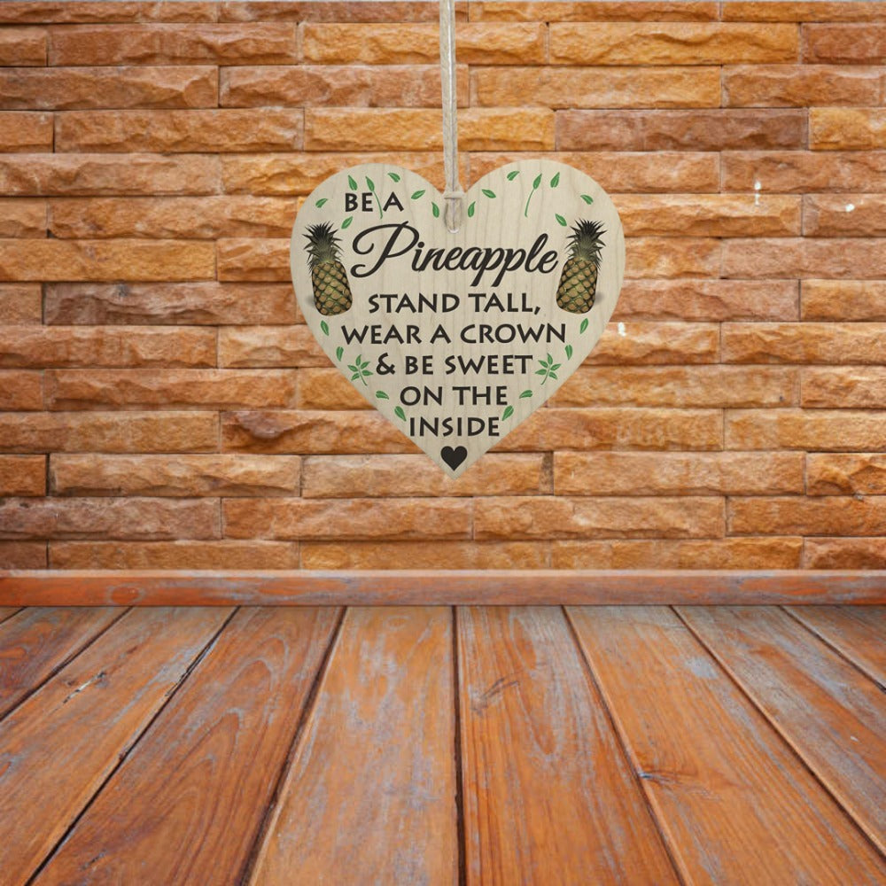 Wooden Hanging Heart Card Fun Friendship Gift