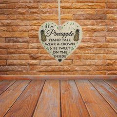 Wooden Hanging Heart Card Fun Friendship Gift