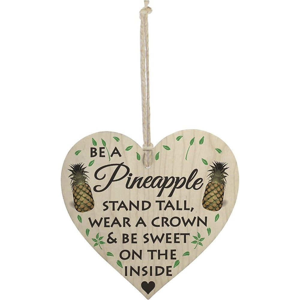 Wooden Hanging Heart Card Fun Friendship Gift