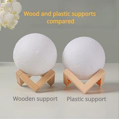 5.9in 3D Moon Light w/ Wooden & Plastic Base - Great for Kids DIY & Home Decor