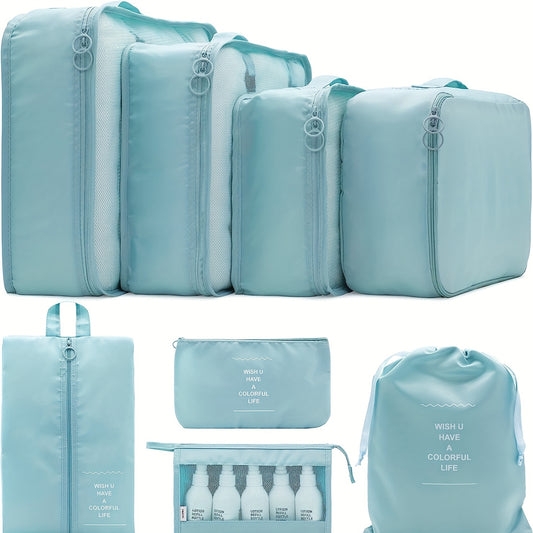 8PC Luggage Packing Cubes Set Waterproof Tavel Luggage Organizer For Suitcase