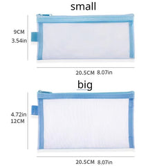 5Pcs Nylon Mesh Cosmetic Bags Zipper Makeup Pouch Travel Cases