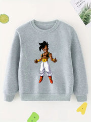 Anime Boy Print Boys Casual Pullover Sweatshirt