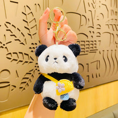 Plush Panda Doll Cute Key Chain Bag Pendant Gift for Couple