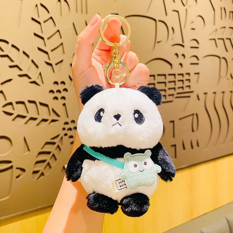 Plush Panda Doll Cute Key Chain Bag Pendant Gift for Couple