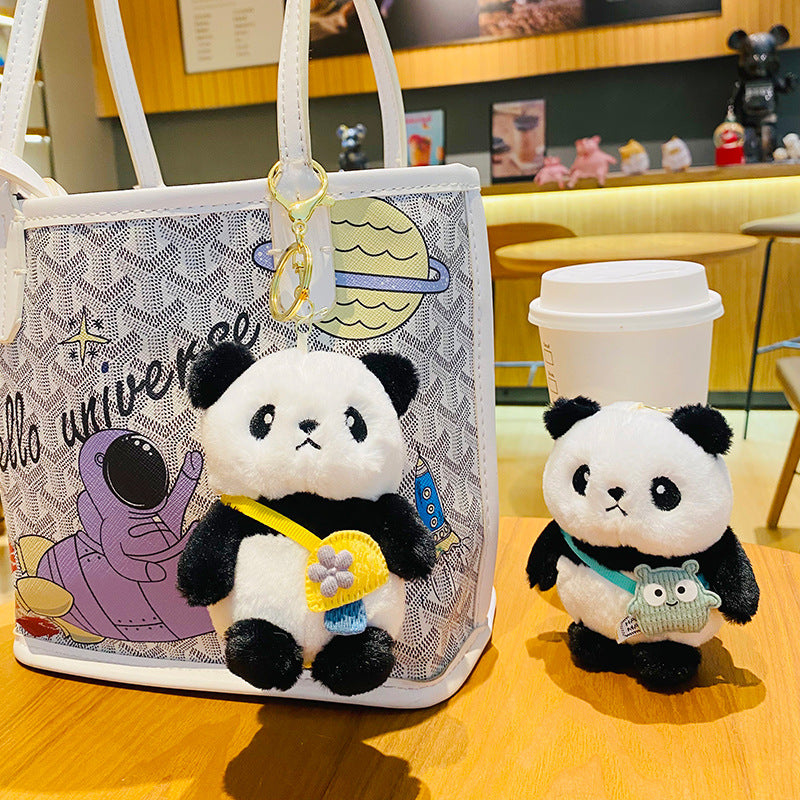 Plush Panda Doll Cute Key Chain Bag Pendant Gift for Couple