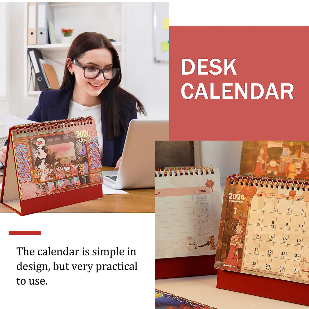 Cartoon Style Desk Calendar Year Of The Panda