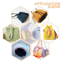 6pcs Set PU Leather Bag Bottom Shaper Pads 3 Colors for DIY Knitting Crochet Bag