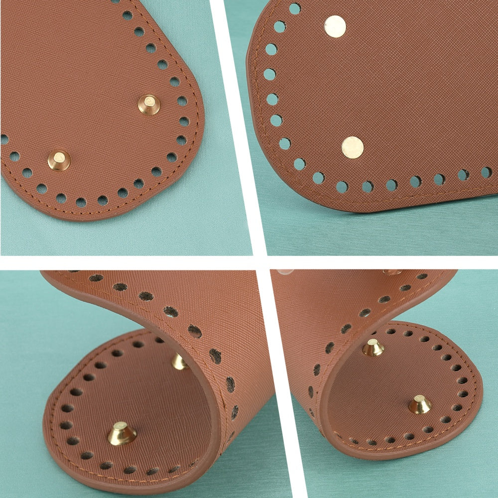 6pcs Set PU Leather Bag Bottom Shaper Pads 3 Colors for DIY Knitting Crochet Bag