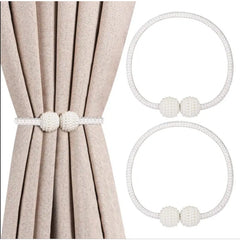 2pcs Pearl Magnetic Curtain Tiebacks No Drilling Needed