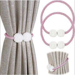 2pcs Pearl Magnetic Curtain Tiebacks No Drilling Needed