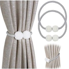 2pcs Pearl Magnetic Curtain Tiebacks No Drilling Needed