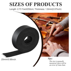 Faux Leather Strap Flat Single Face Cords 25x1 8mm 25m Roll