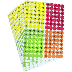 Neon Garage Sticker Set - 700 3/4 Round Retail Stickers